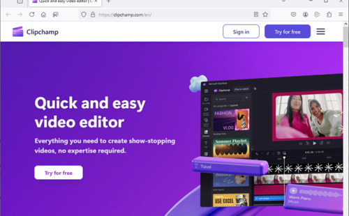 Clipchamp Homepage